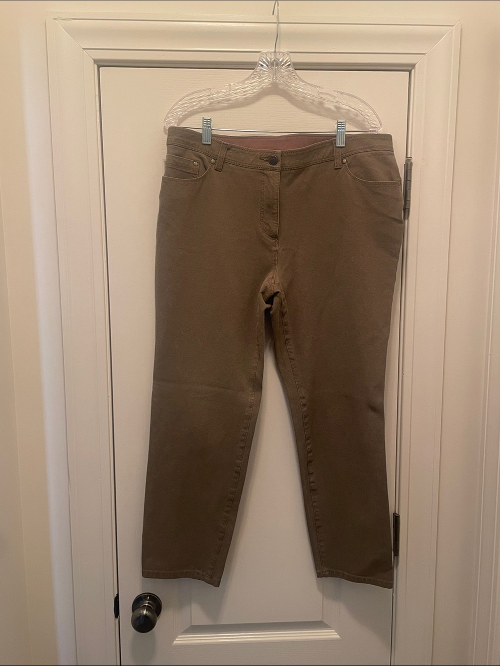 Chico's Women's Olive-Brown Straight Leg Jeans